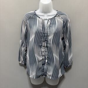 Banana Republic Sheer Blouse Zebra Print Arty Top Lightweight Flowy Shirt XS